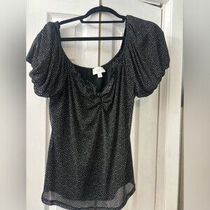 Morgan Taylor Black and White Polka Dot Blouse